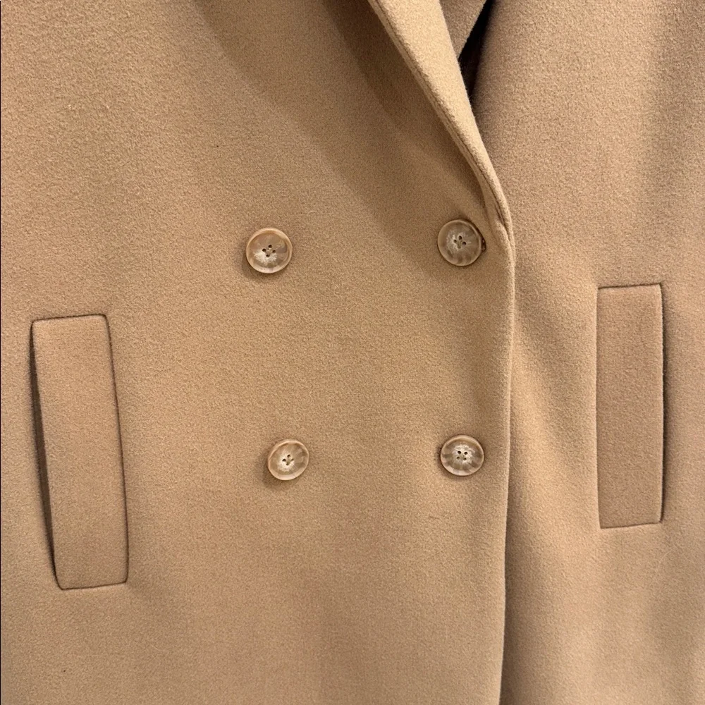 BB Dakota Camel Double-Breasted Trench Coat - Picture 4 of 5